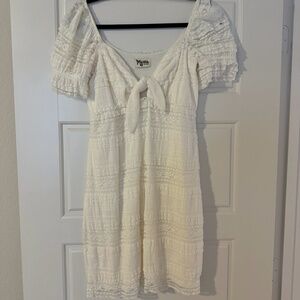 Show Me Your Mumu White Lace Bow Dress